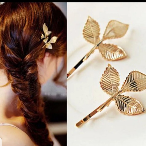 Accessories - 2pc Golden Leaf Hairpin